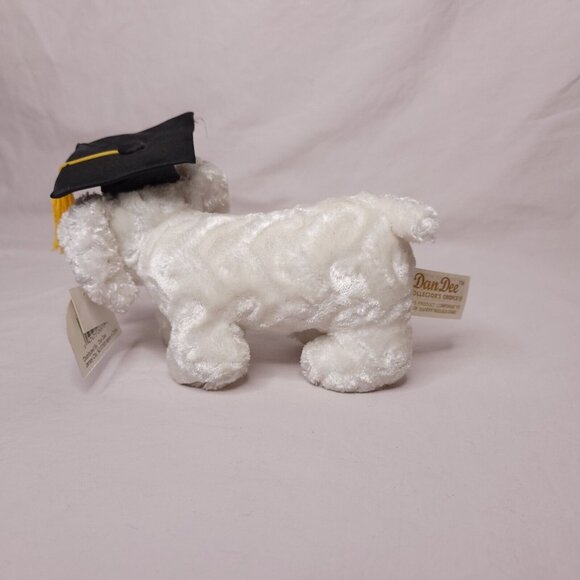 Dan Dee Collectors Choice Graduation Dog Plush White With Cap  Diploma - Picture 3 of 6